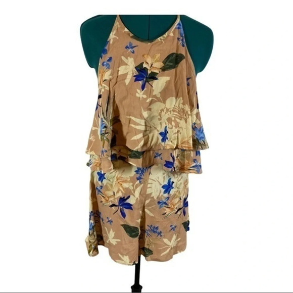 ASTR THE LABEL Bianca Romper Size Large Floral Tie Zip Closure Size L NWOT - Picture 4 of 8